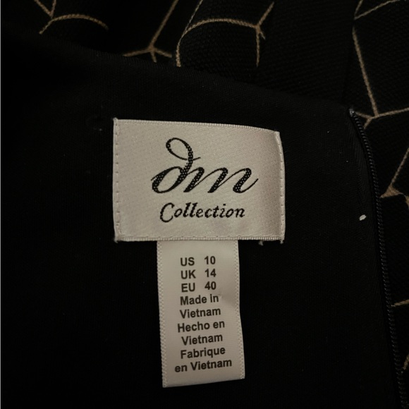 Black and tan Geometric Midi Dress, women’s size 10 - Picture 3 of 3